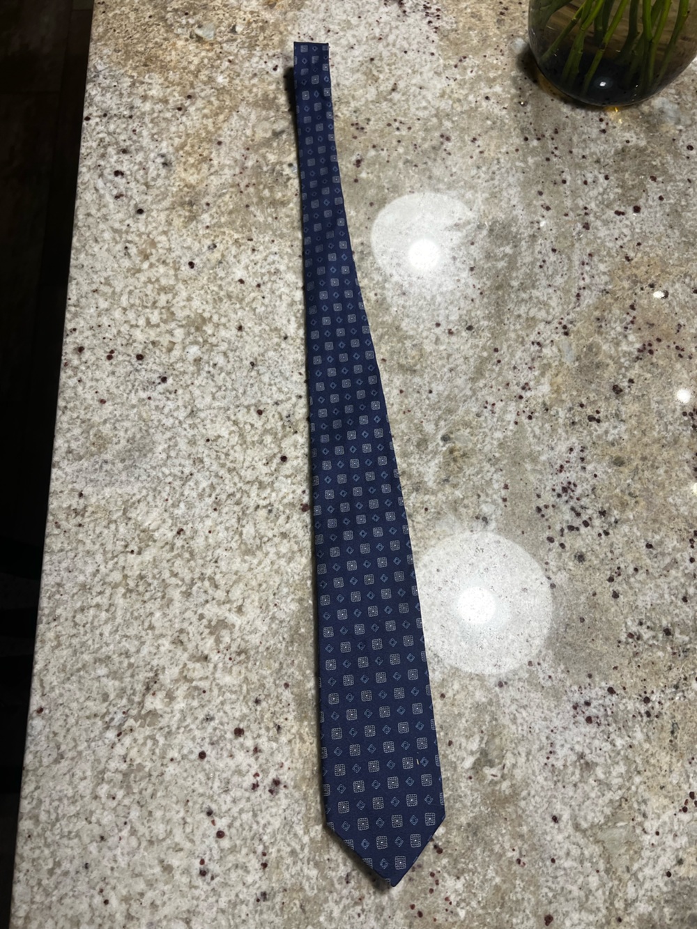 Brooks Brothers Navy Blue Geometric Silk Tie